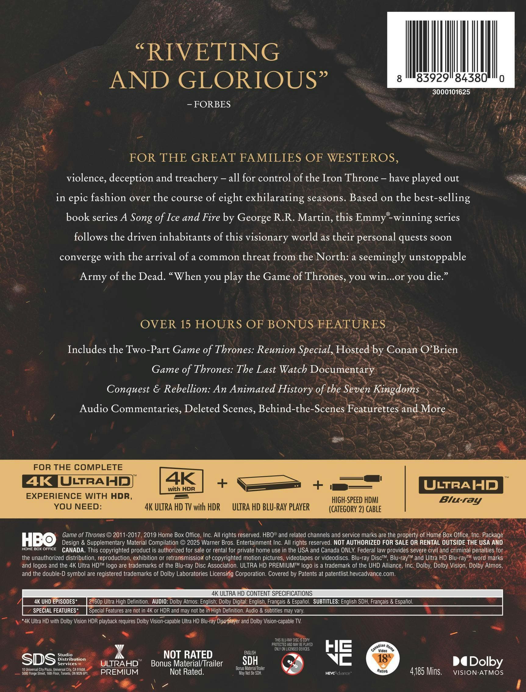 Game of Thrones: The Complete Collection Repackaged (4K Ultra HD