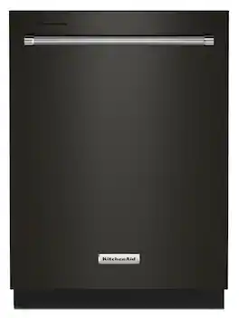 KitchenAid - 24" Top Control Built-in Stainless Steel Tub Dishwasher with 3rd Rack, 40+ Total Wash Jets, 41 dBA - Black Stainless Steel