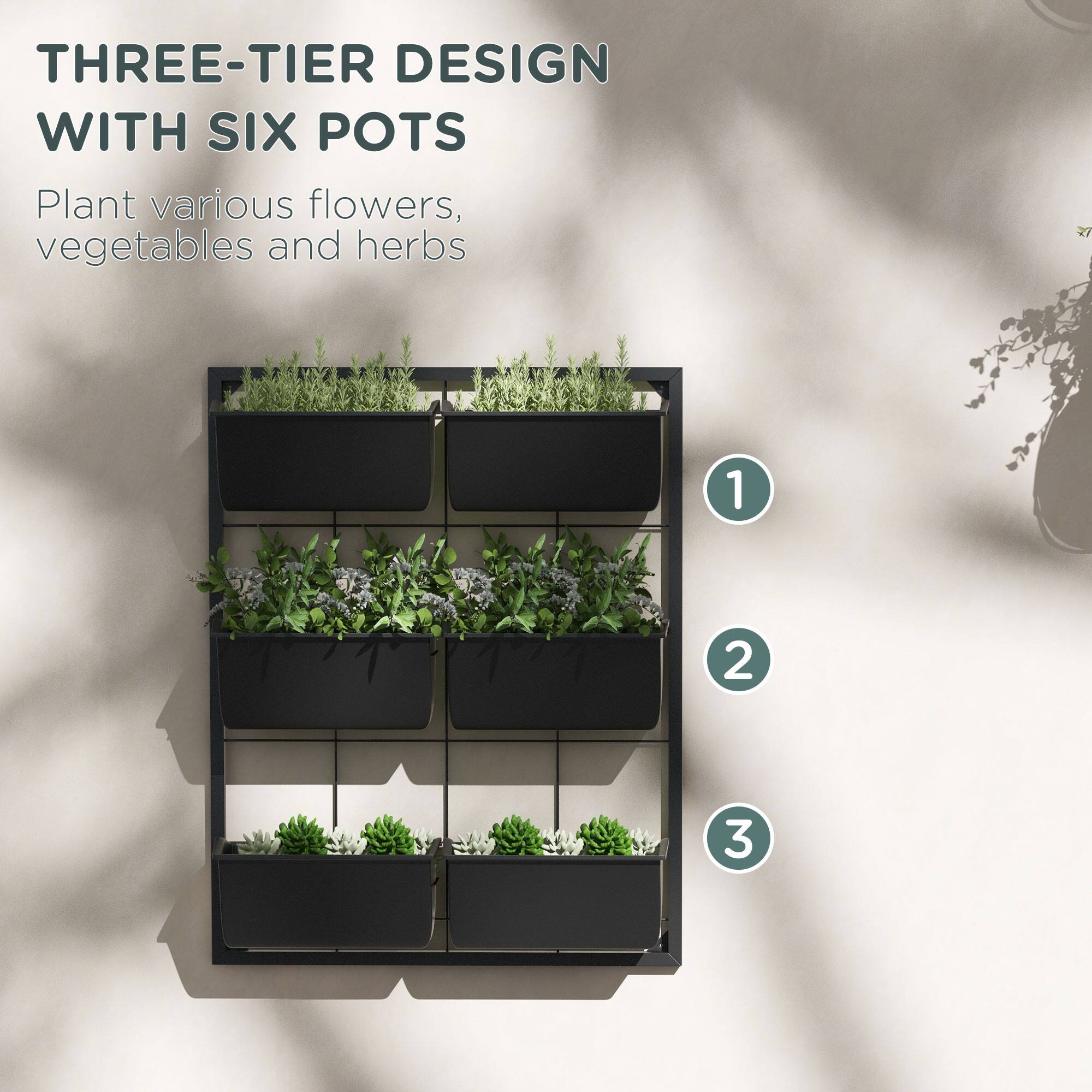 THREE-TIER DESIGN WITH SIX POTS

Plant various flowers, vegetables and herbs

1
2
3