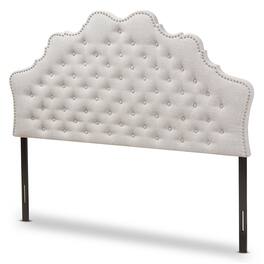 Baxton Studio - Hilda Modern and Contemporary Fabric Queen Size Headboard - Greyish Beige
