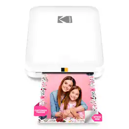 Kodak - Step Slim Mobile Color Instant Photo Printer 2x3”, Compatible with iOS and Android - White