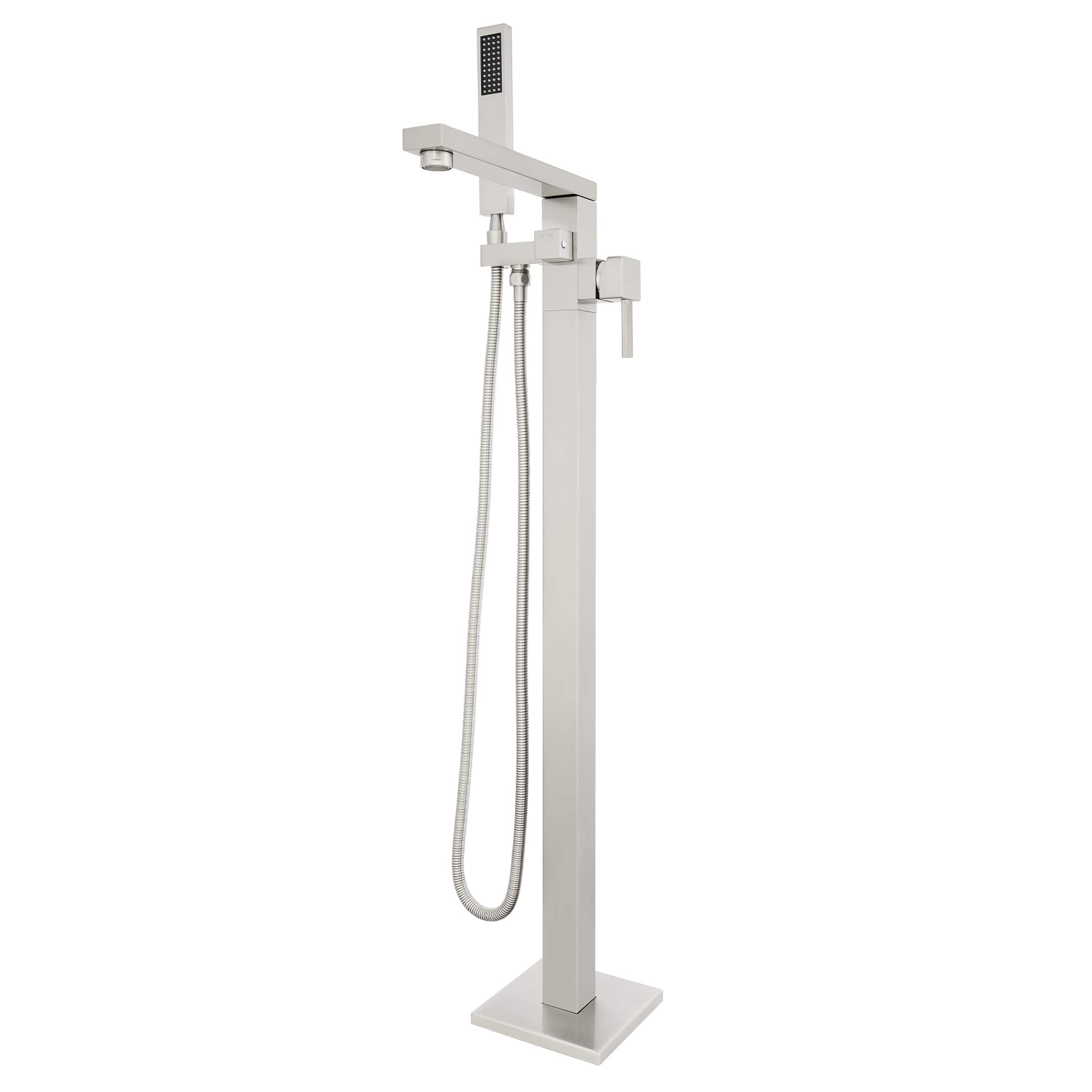 Akicon - 360° Swivel Tub Filler High Flow Freestanding Bathtub Faucet with Handheld Shower - Brushed Nickel