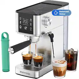 Waterdrop - MC-02C Semi-Automatic Espresso Machine, 20 Bar Pressure, Reduce TDS - Silver
