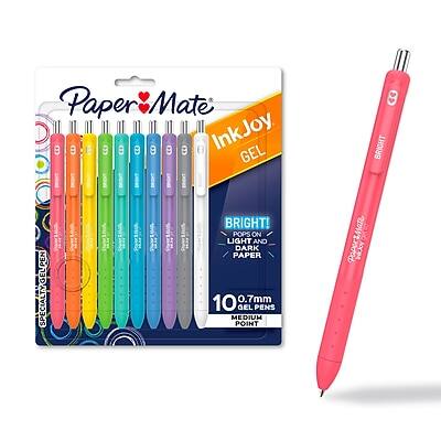Paper Mate InkJoy GEL  
BRIGHT!  
LIGHT AND DARK PAPER  
10 0.7mm GEL PENS  
MEDIUM POINT