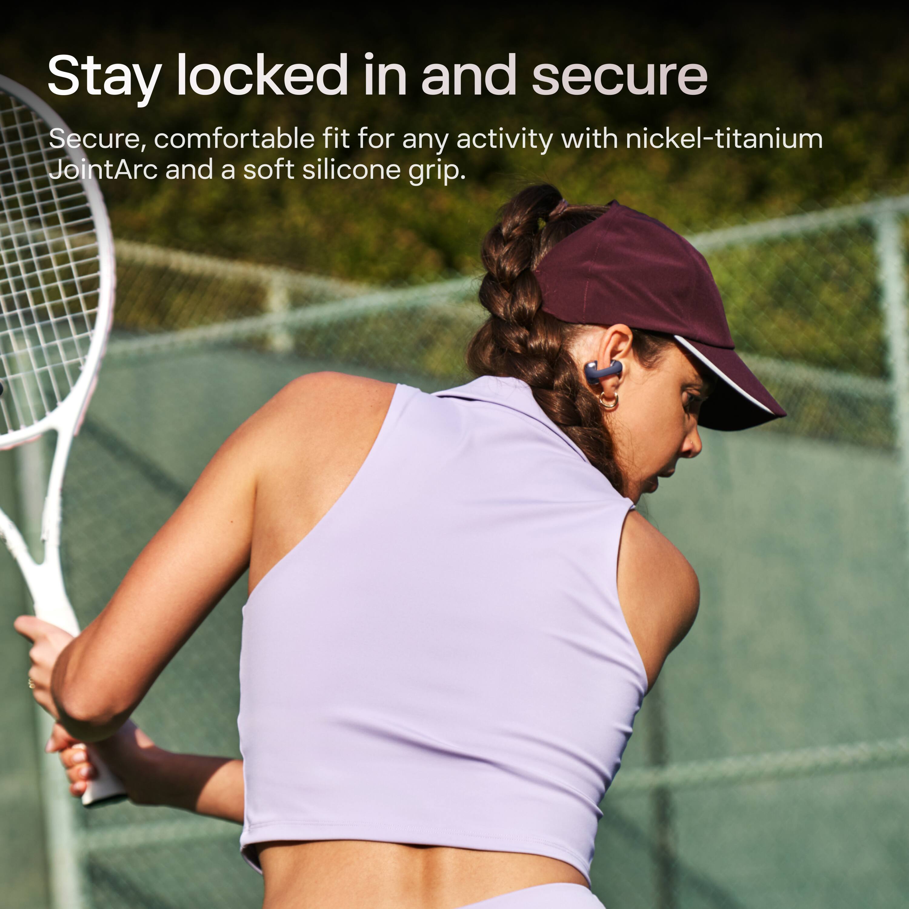 Stay locked in and secure

Secure, comfortable fit for any activity with nickel-titanium JointArc and a soft silicone grip.