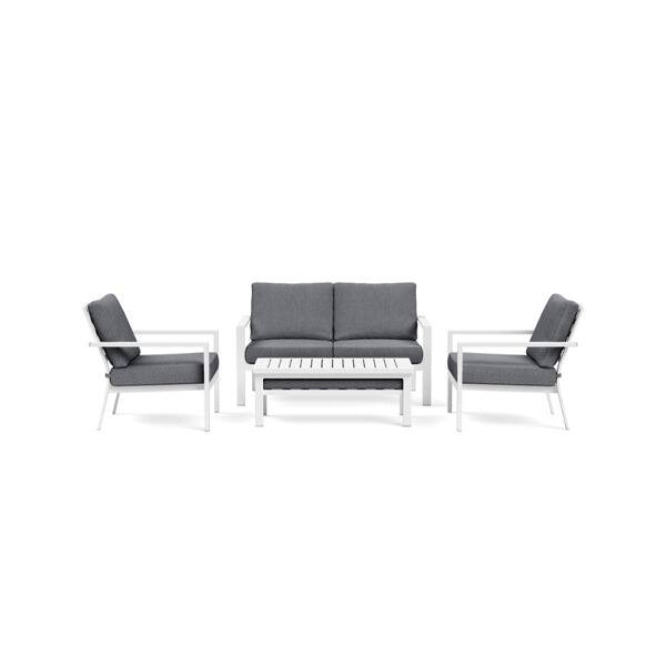 Angle. Yardbird® - Luna Outdoor Loveseat Set - Silver.