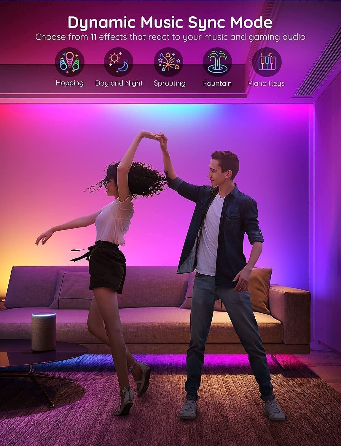 Dynamic Music Sync Mode  
Choose from 11 effects that react to your music and gaming audio  
- Hopping  
- Day and Night  
- Sprouting  
- Fountain  
- Piano Keys