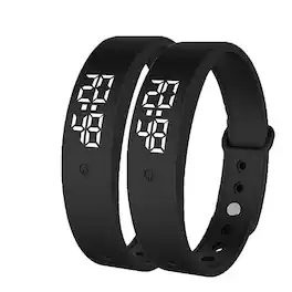 PRIMEPLUS - Vibrating Alarm Watch for Heavy Sleepers, Silent Wake Bracelet, NonAudible Sleep Band for Men & Women - Black 2pcs - (2026)