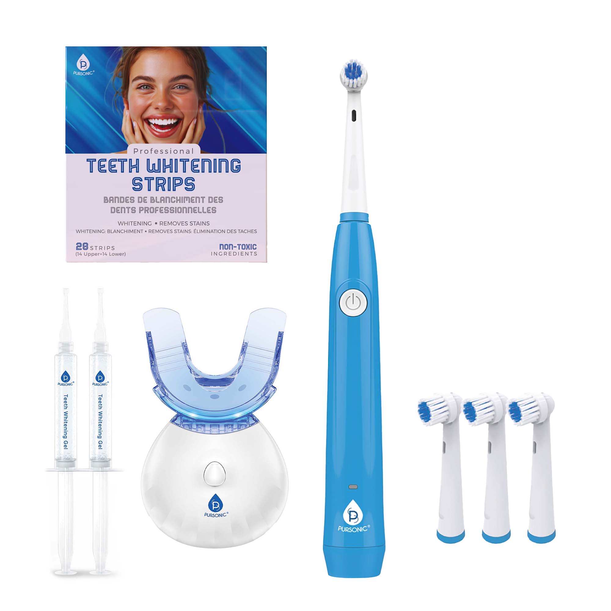 Pursonic - Ultimate Teeth Whitening & Oral Care Bundle - Multicolor