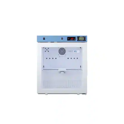 Front. Eq Temp - 19" Wide Compact Medical Refrigerator - White.