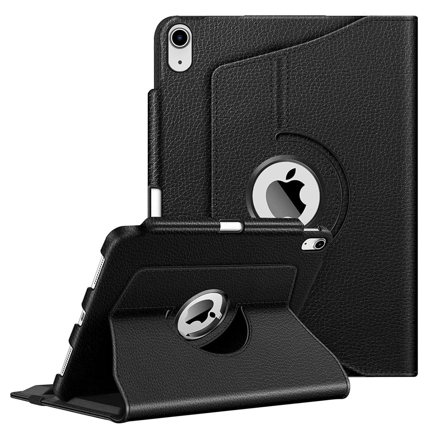 Angle. Stock Preferred - Case For iPad (A16) 11th Gen 11 Inch (2025) 360° Rotating Stand Shockproof Black - Black.