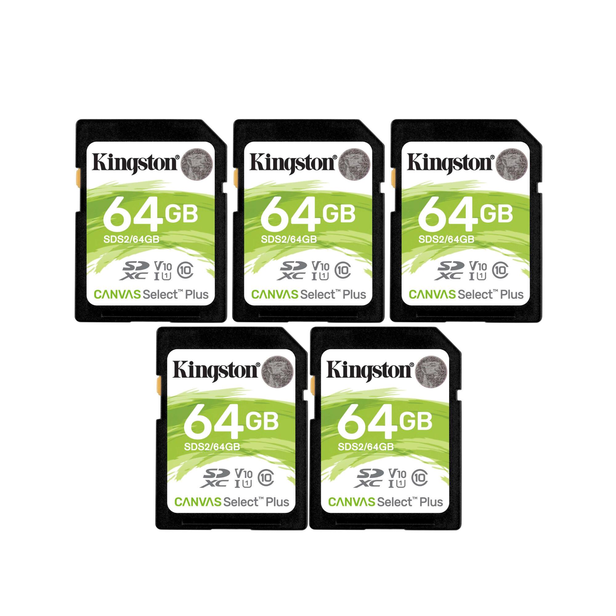 Kingston 64 GB SDS2/64GB  
CANVAS Select Plus  
V10  
SDS2/64GB  
SDS2/64GB  
SDS2/64GB  
SDS2/64GB  
SDS2/64GB  
SDS2/64GB