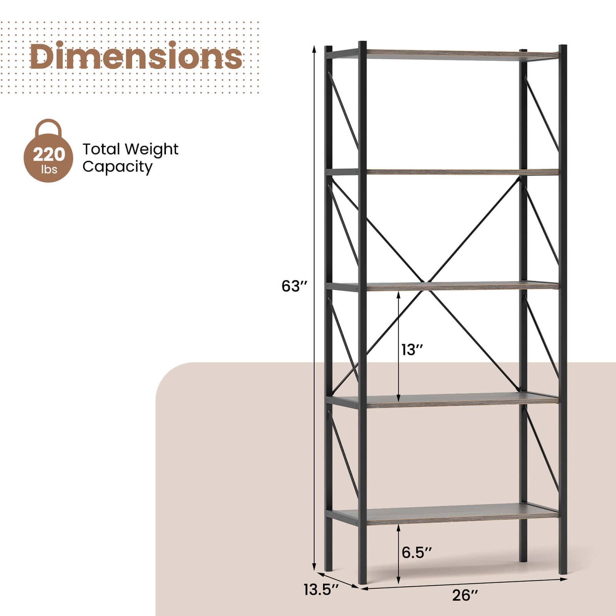 Dimensions: 220 Total Weight lbs Capacity: 63" x 13" x 6.5" x 13.5" x 26"