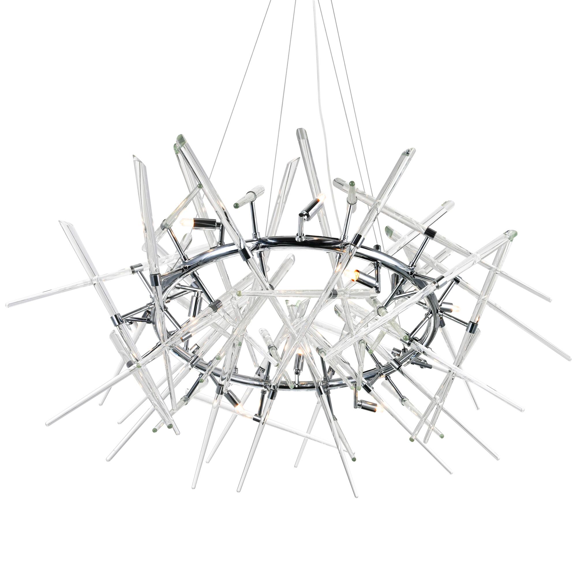 Left. CWI Lighting - Icicle 12 Light Chandelier With Chrome Finish - Chrome.