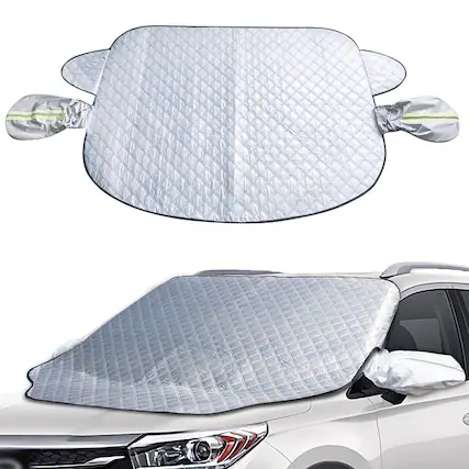 Front. NEXPOW - Car Windshield Snow Cover with Side Mirror Covers Magnetic Edges for Cars SUVs CRV Trucks - Silver.