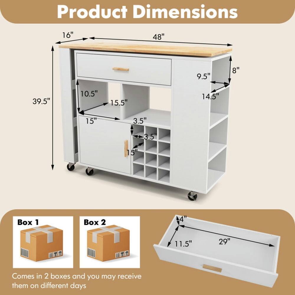 Product Dimensions: 16" x 48" x 39.5" x 9.5" x 10.5" x 15.5" x 14.5" x 15" x 3.5" x 3.5" x 8" x 15"  
Box 1: 4" x 11.5" x 29"  
Box 2: 4" x 11.5" x 29"  
Comes in 2 boxes and you may receive them on different days