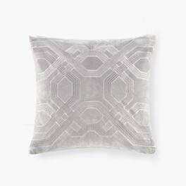 Gracie Mills - Gerard Japanese Braiding Square Decor Pillow - Silver