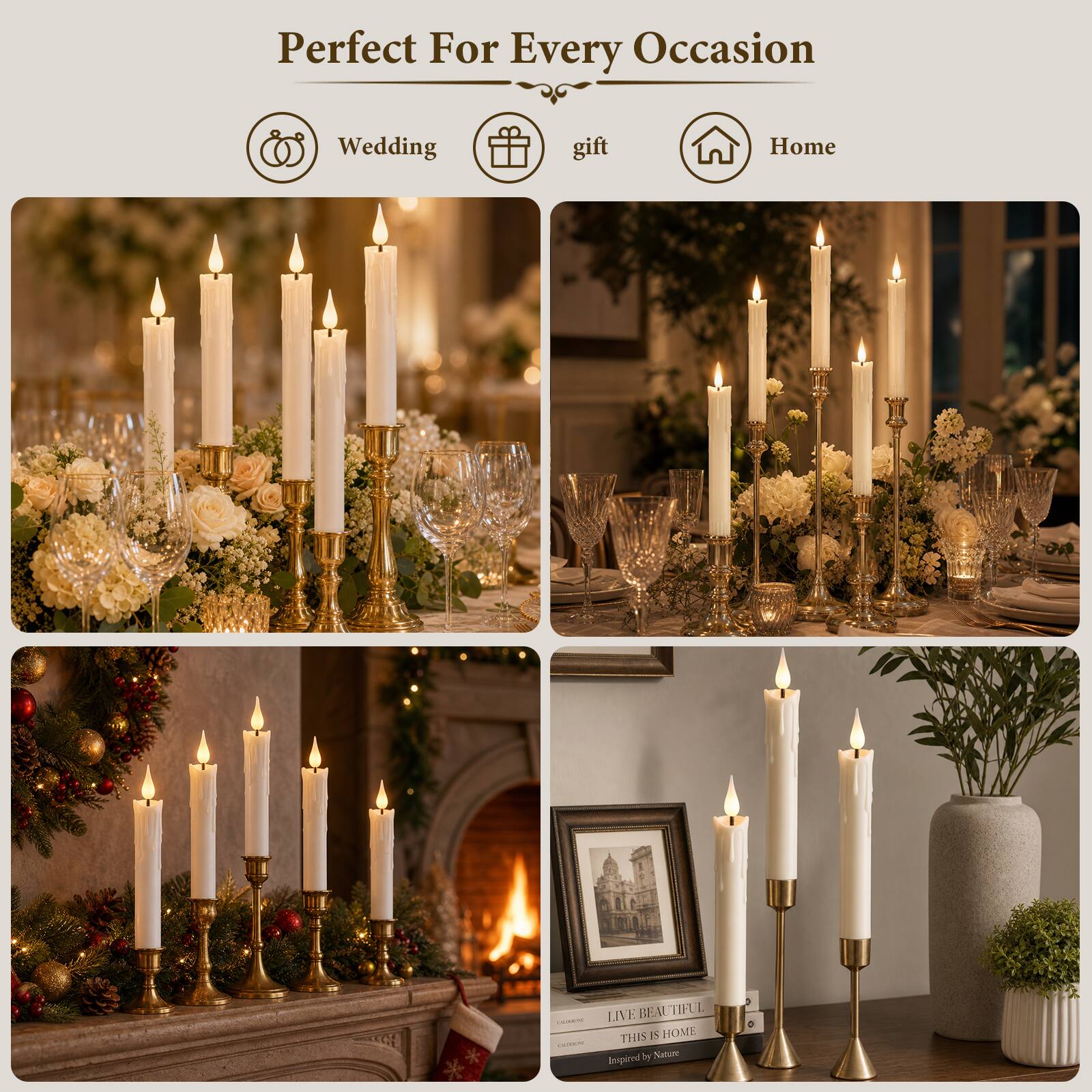 Perfect For Every Occasion  
Wedding  
gift  
Home  
CALORIE CALOOKING  
LIVE BEAUTIFUL THIS IS HOME  
Inspired by Nature