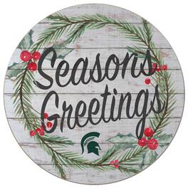 Jardine - Michigan State Spartans 20'' x 20'' Season's Greetings Circle - White
