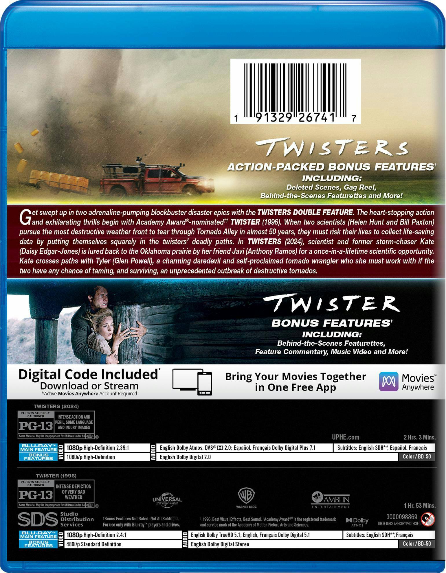 Back. Twisters Double Feature - Blu-ray + Digital [Blu-ray].