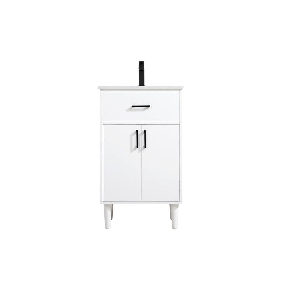 Alt View 4. Elegant Kitchen and Bath - Chandler 20 Inch Single Bathroom Vanity In White - White.