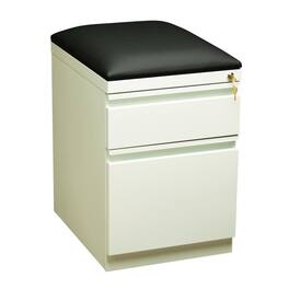 Hirsh - 20 inch Deep Mobile Pedestal File Cabinet 2 Drawer Box-File /Black - White