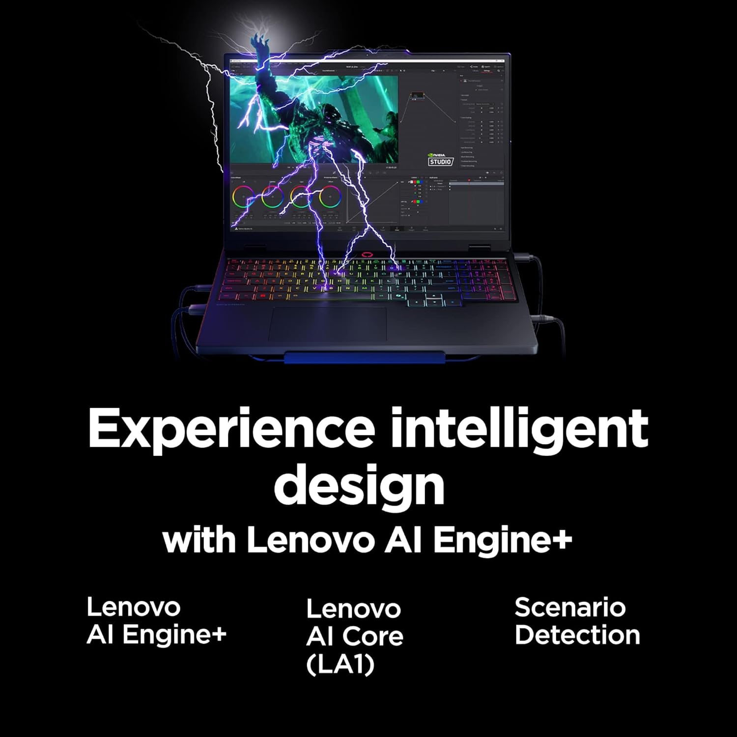 Experience intelligent design with Lenovo AI Engine+  
Lenovo AI Engine+  
Lenovo AI Core (LA1)  
Scenario Detection