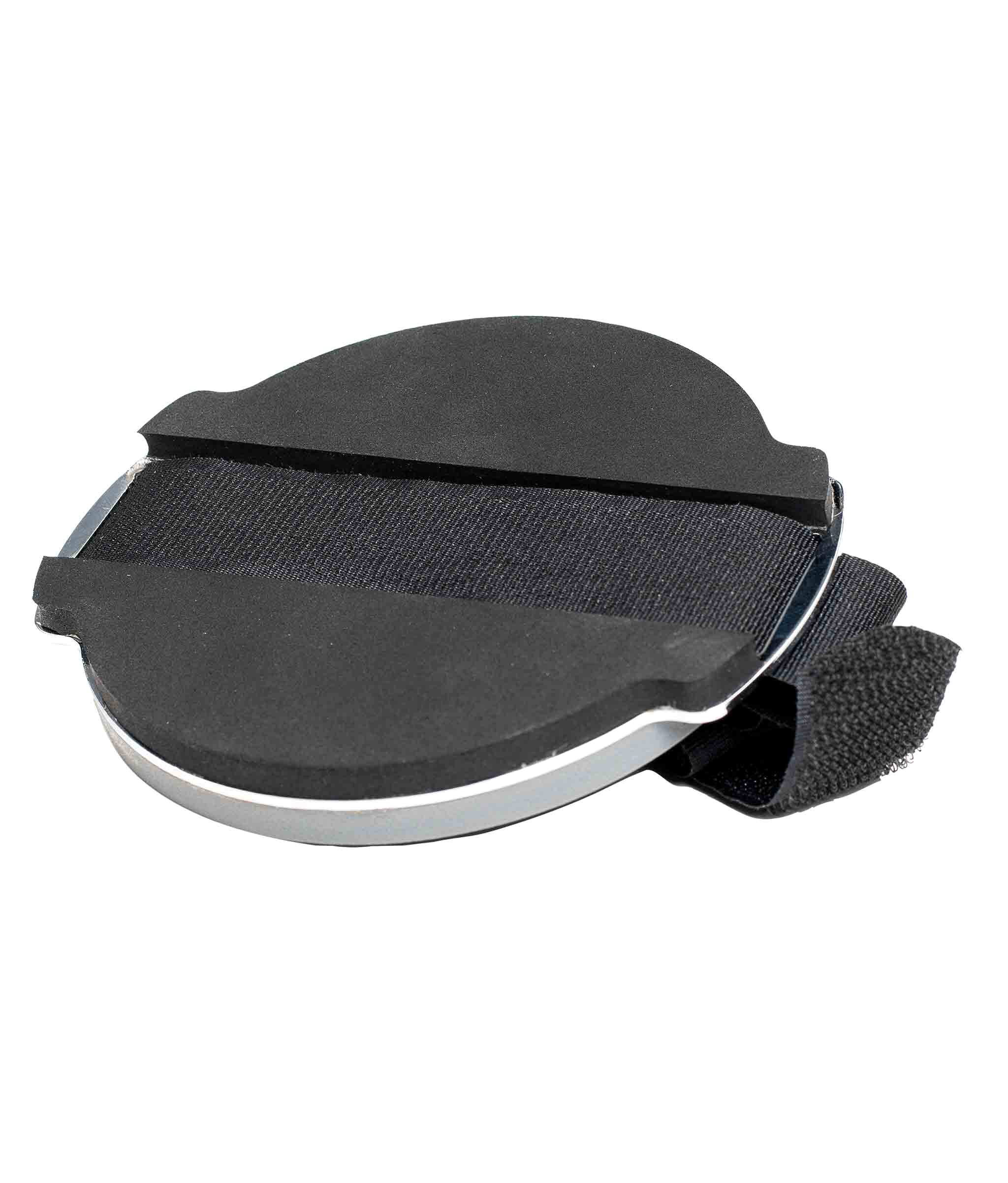 Angle. Gibraltar Hardware - Pocket Practice Pad, with Gum Rubber Playing Surface, Steel Base, Non-Slip Bottom and Leg Strap for Quiet Tabletop.