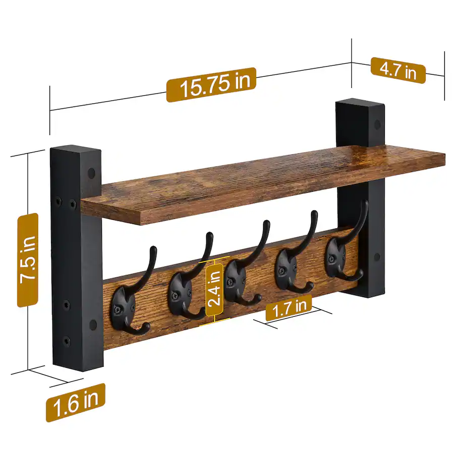 30 Inch Robe Hook Rack Sorbus Coat Hooks Wall Mount with Shelf, 16 Inch Coat Rack Wall Mount ...
