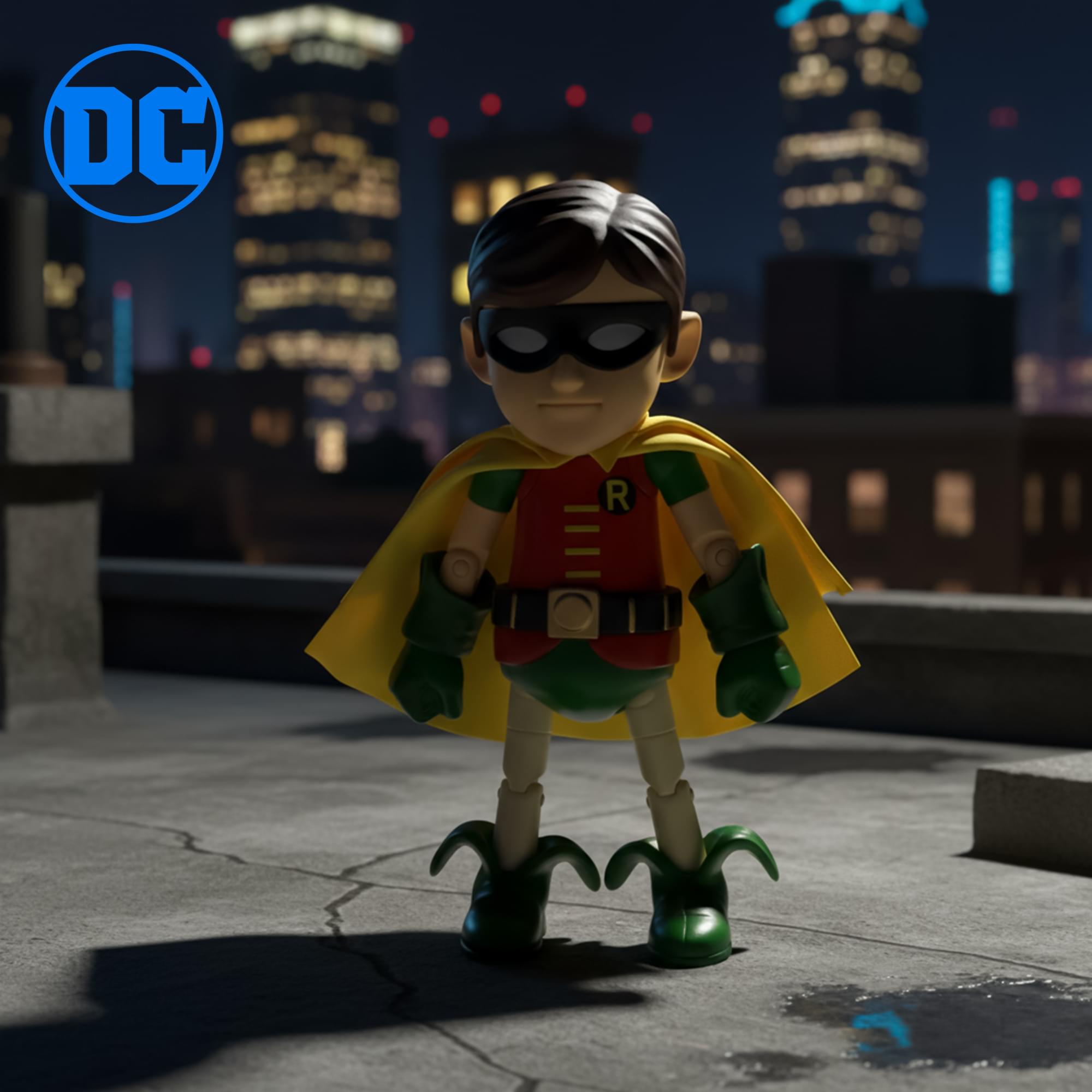 Alt View 3. DC Universe - DC Comics Hybrid Metal Figuration Action Figure | 1966 Robin - Yellow.