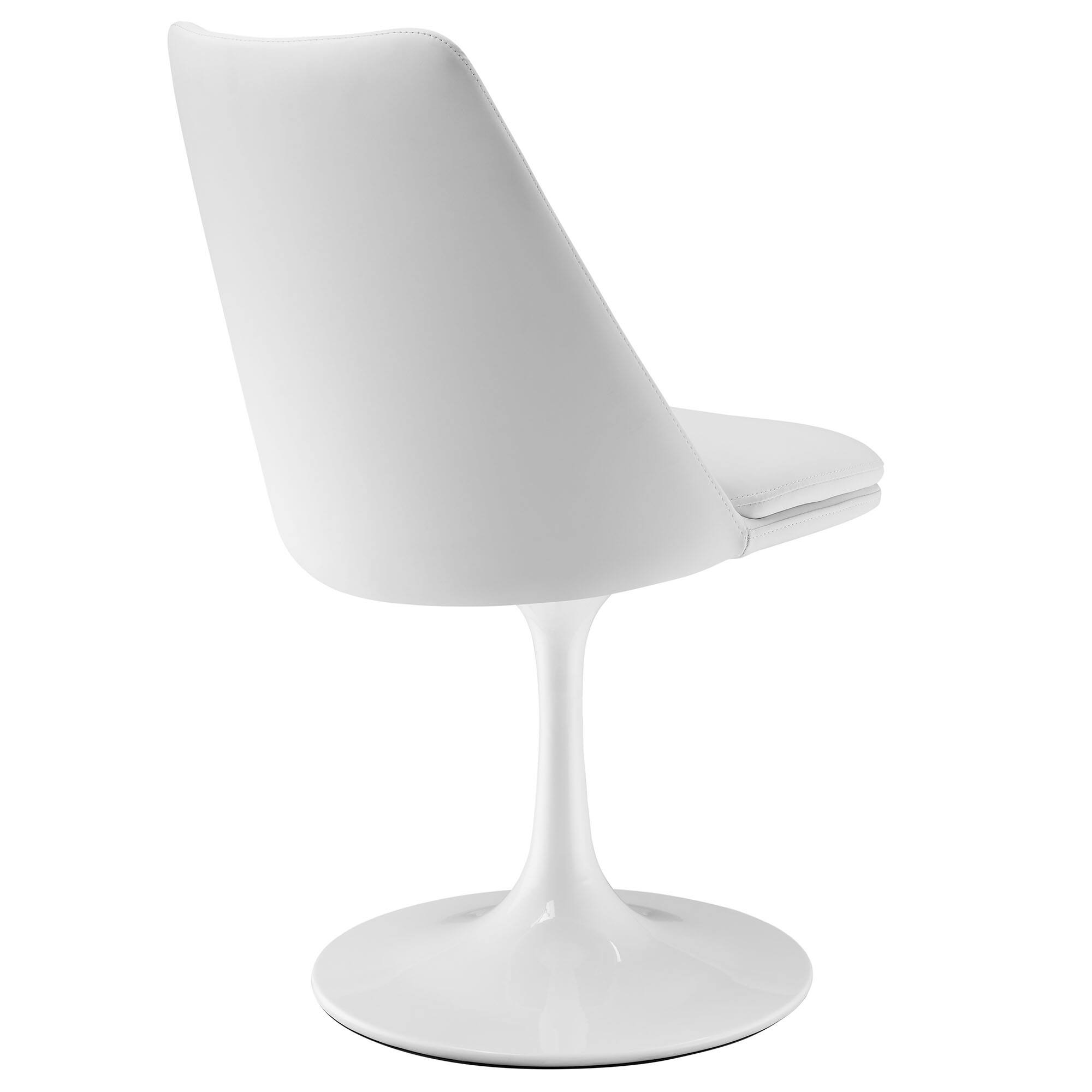 Alt View 1. Modway - Lippa Swivel Dining Vegan Leather Side Chair by Modway - White.