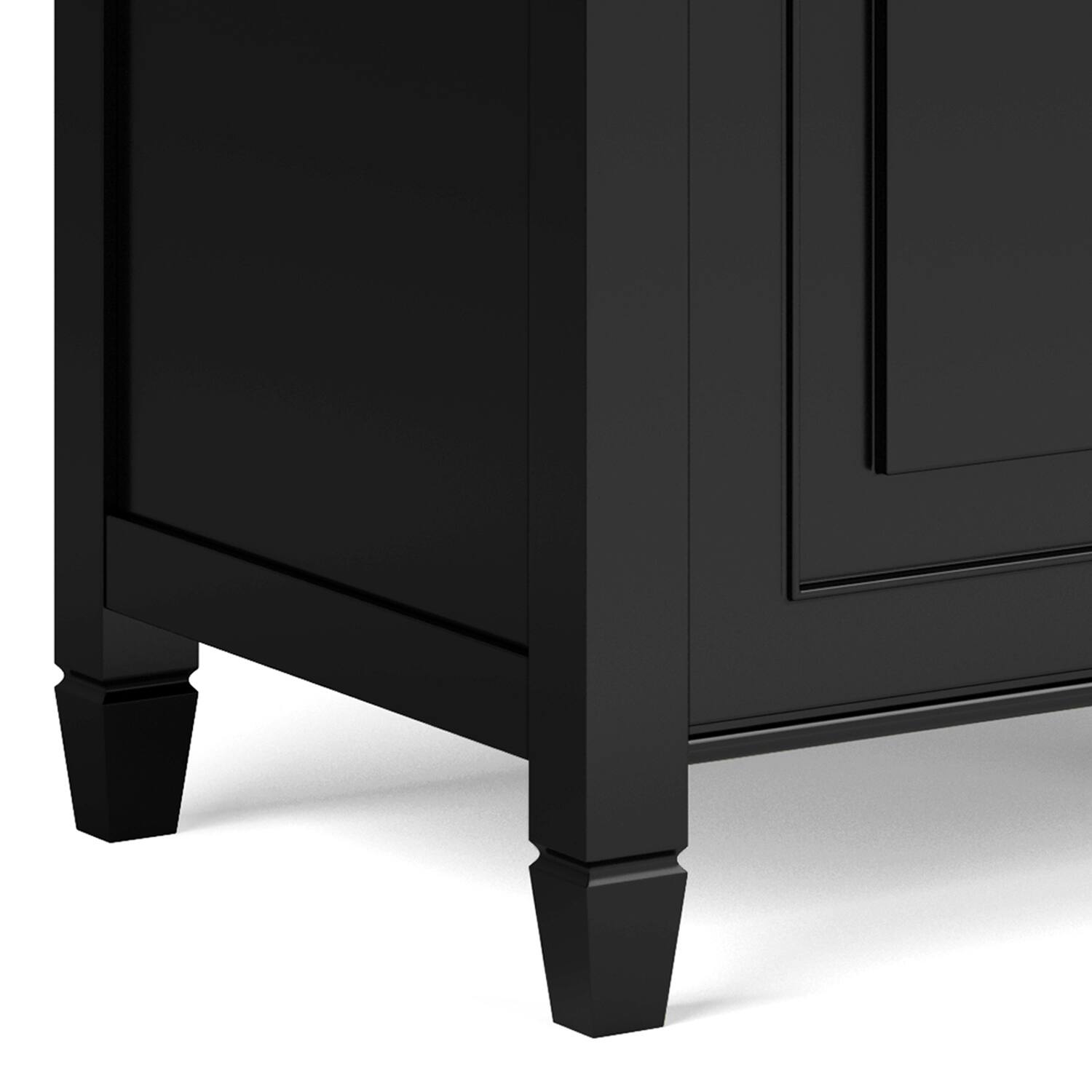Alt View 5. Simpli Home - Connaught 51 inch Wide Solid Wood Traditional Storage Bench Trunk in Black - Black.