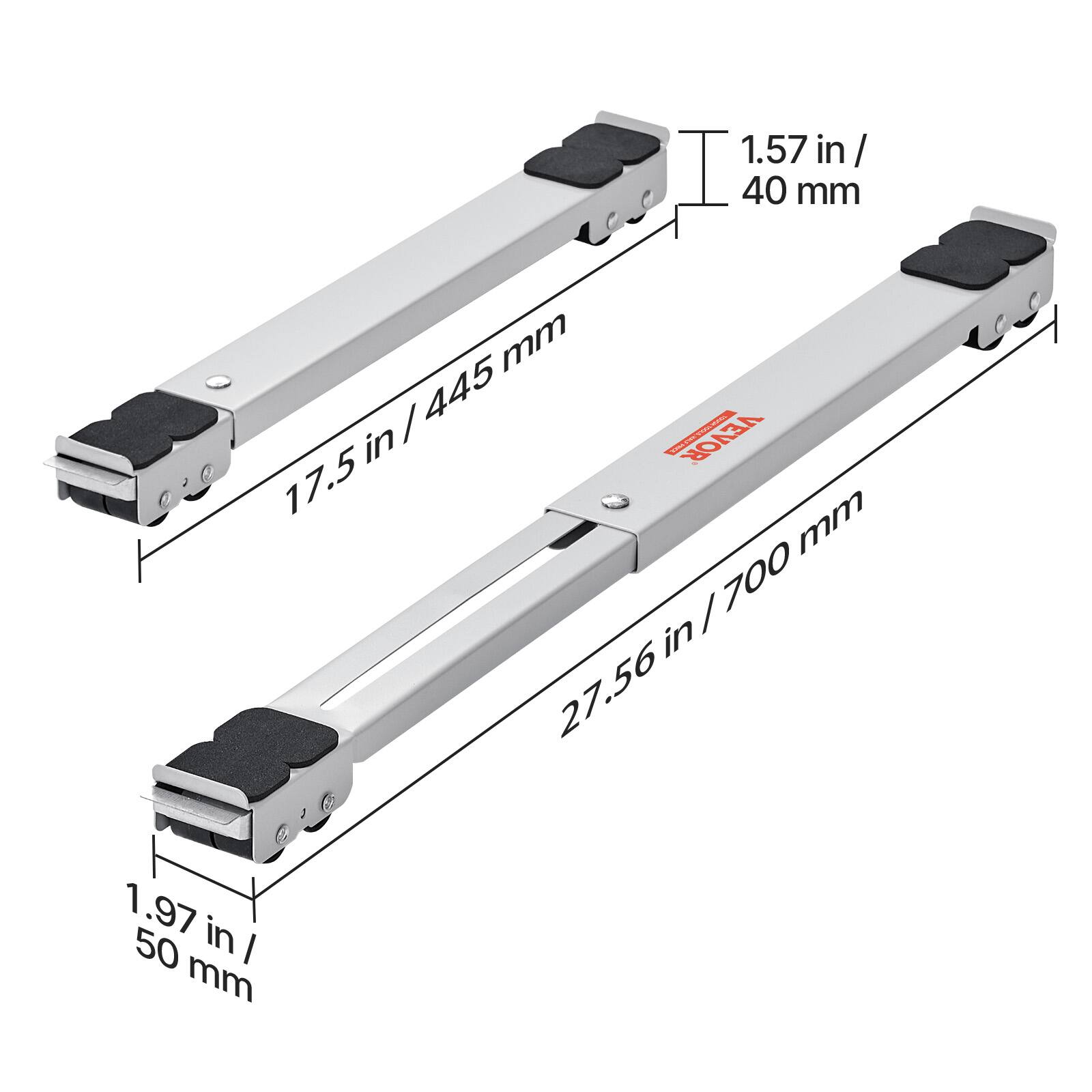 1.57 in / 40 mm  
17.5 in / 445 mm  
27.56 in / 700 mm  
1.97 in / 50 mm