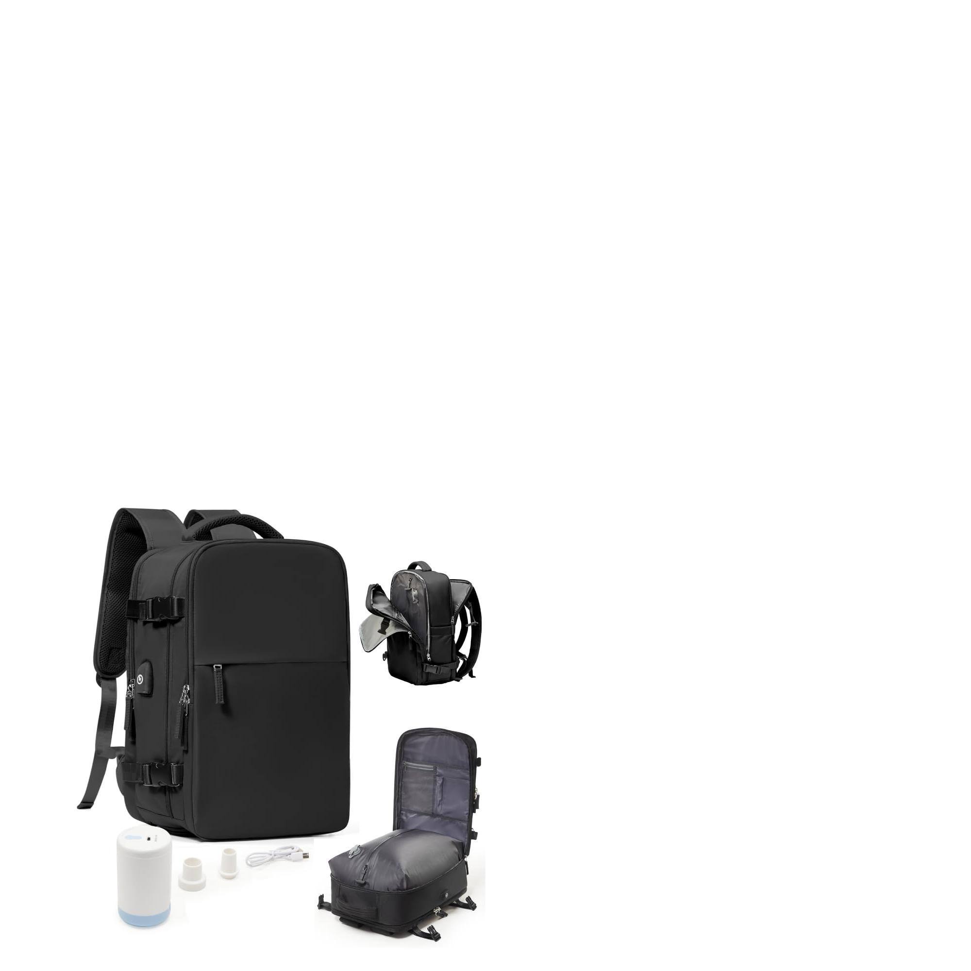 Cozy Serene - Vacuum Seal Travel Backpack With Air Pump Vacpack Waterproof Airback Carry On For Women Men System Airlines Approved - Black(with Air Pump)