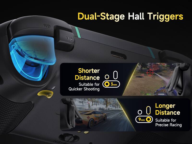 Dual-Stage Hall Triggers

RB Dual-Stage Hall Triggers RT M2

Shorter Distance O 0 Suitable for 3mm Quicker Shooting

Longer Distance O 0 9mm Suitable for Precise Racing