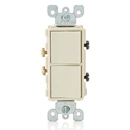 Leviton - 15 Amp 120/277 Volt Decora Single-Pole AC Combination Switch Commercial Grade Grounding 5634-I - Light Almond