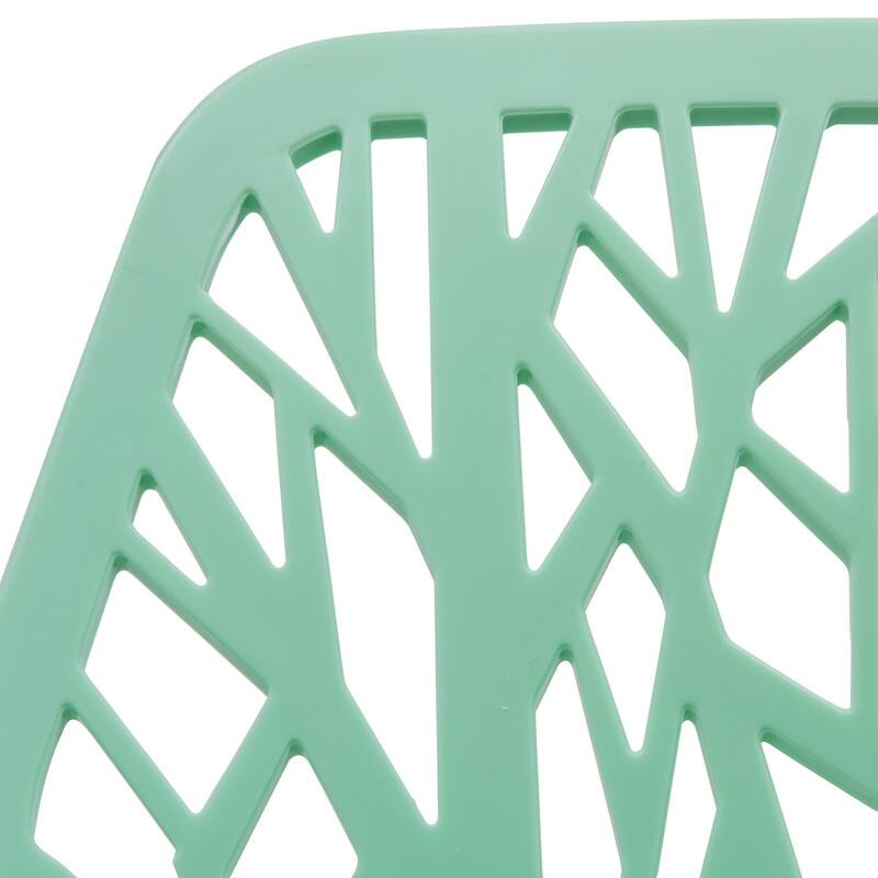 Alt View 2. LeisureMod - Asbury Stackable Modern Dining Chair with Cut Out Design and Chrome Legs Side Chair for Home Living Room - Mint.