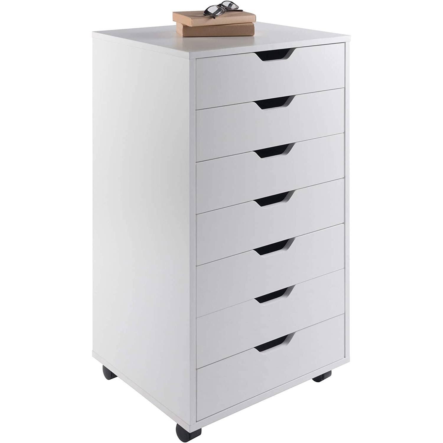 Alt View 1. Hivvago - Hivvago Modern Scandinavian Style 7-Drawer Storage Cabinet Chest - White.