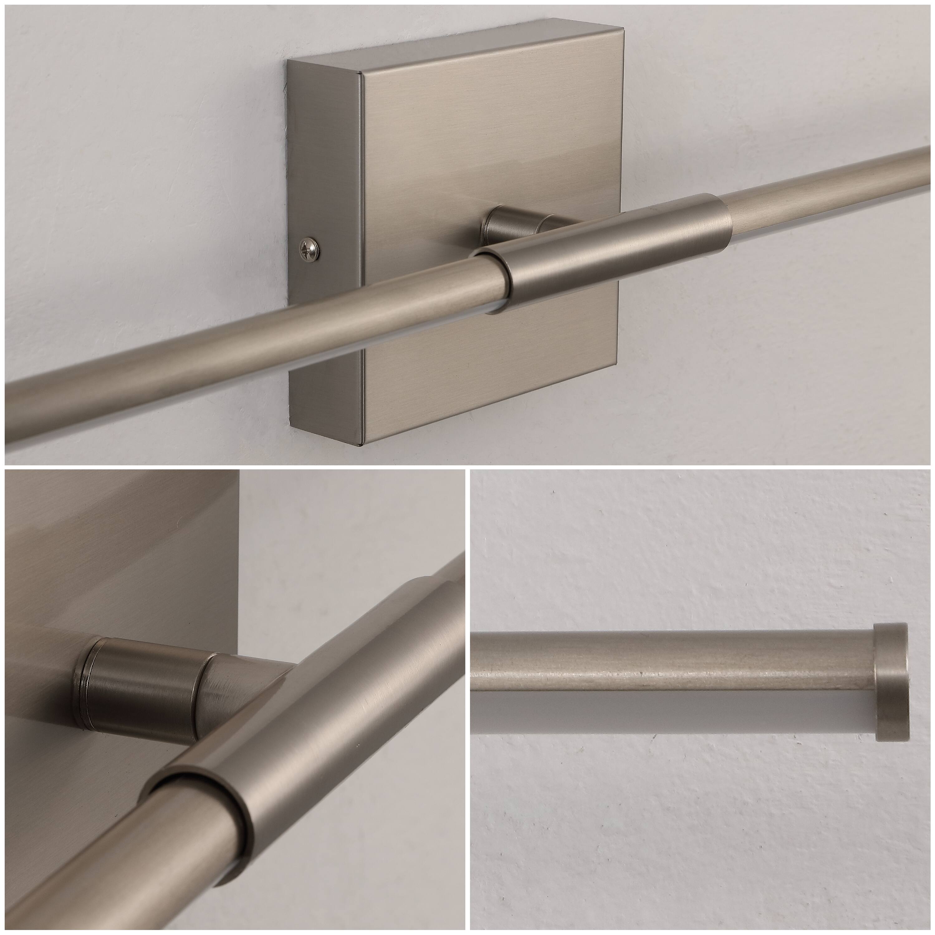 Alt View 6. Jonathan Y - McKenna 16.25" Modern Minimalist Dimmable Integrated LED Metal Wall Sconce, Nickel - Nickel.