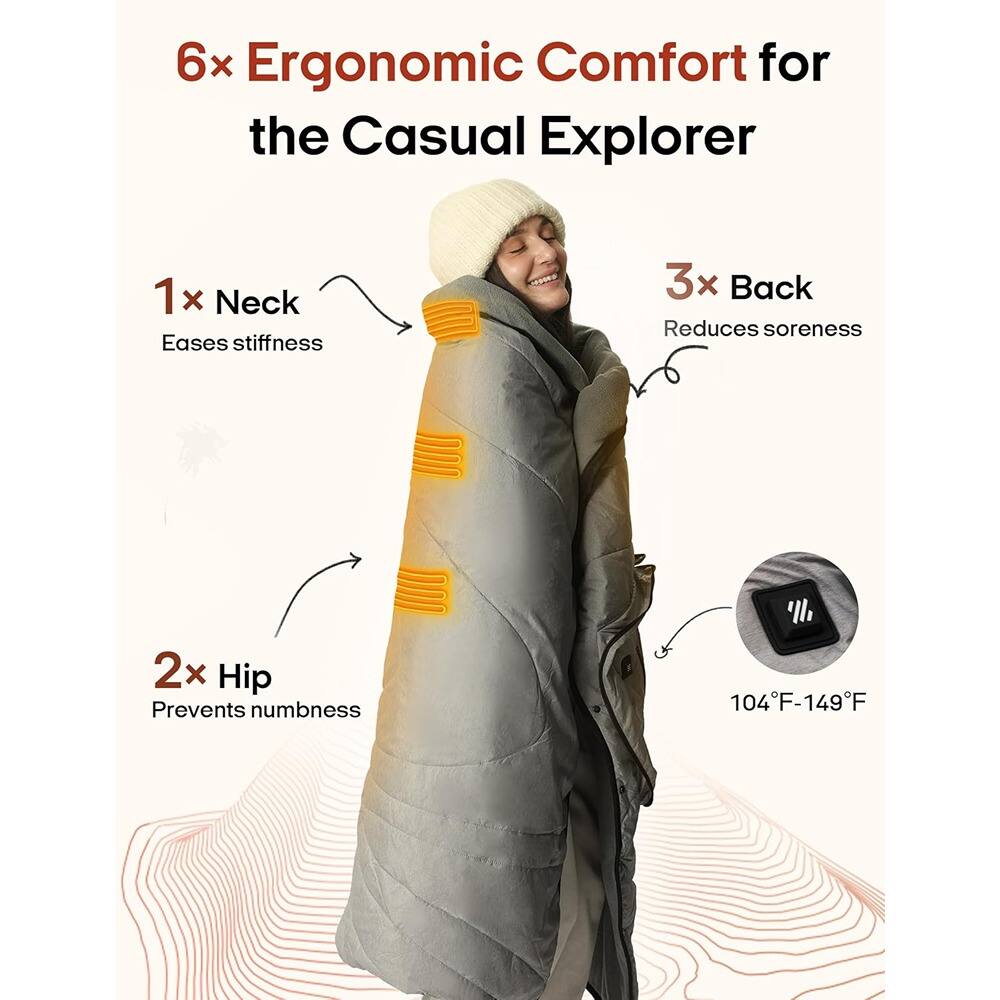 6x Ergonomic Comfort for the Casual Explorer

1x Neck  
Eases stiffness

2x Hip  
Prevents numbness

3x Back  
Reduces soreness

104°F-149°F