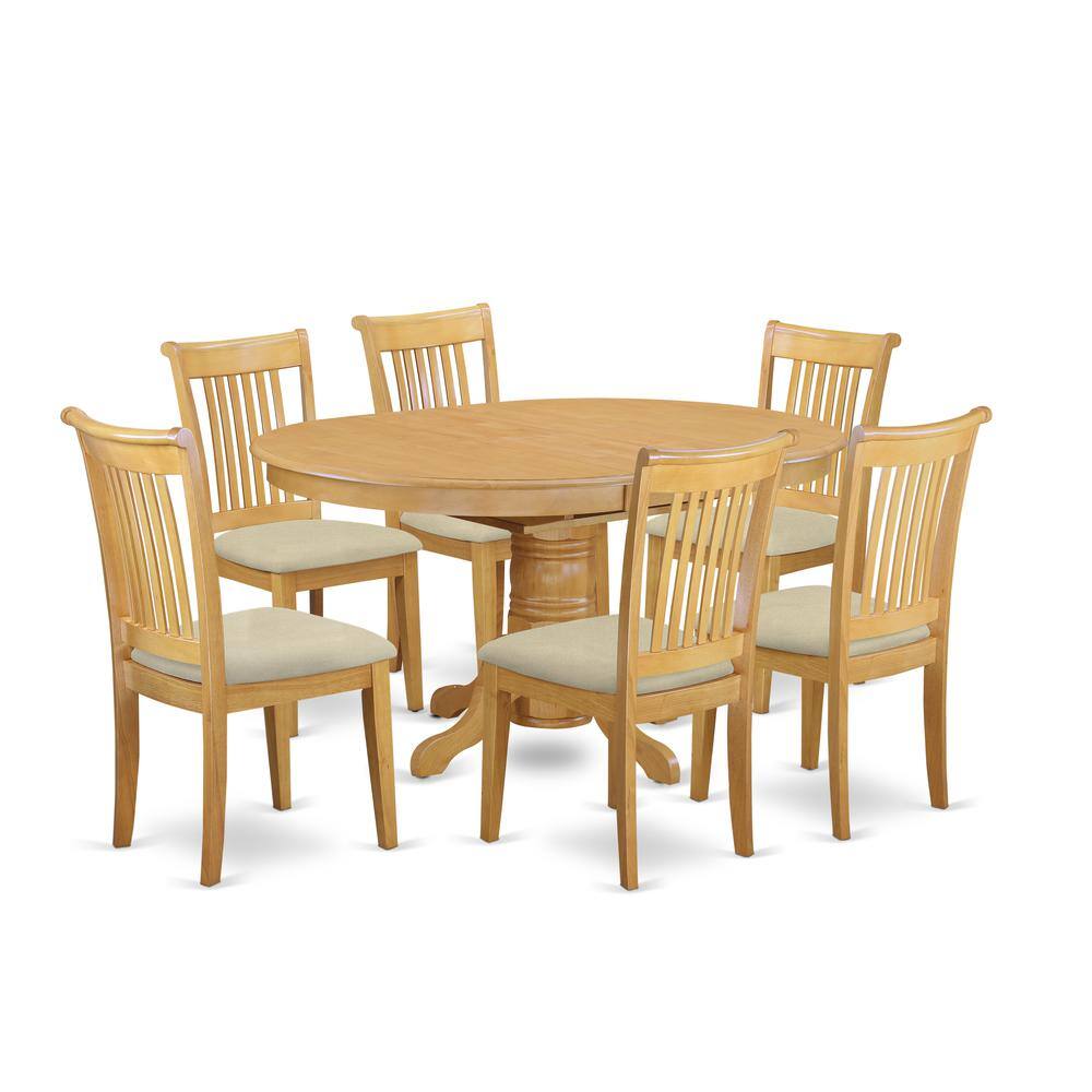 Back. East West Furniture - Dining Room Set Oak - Brown.