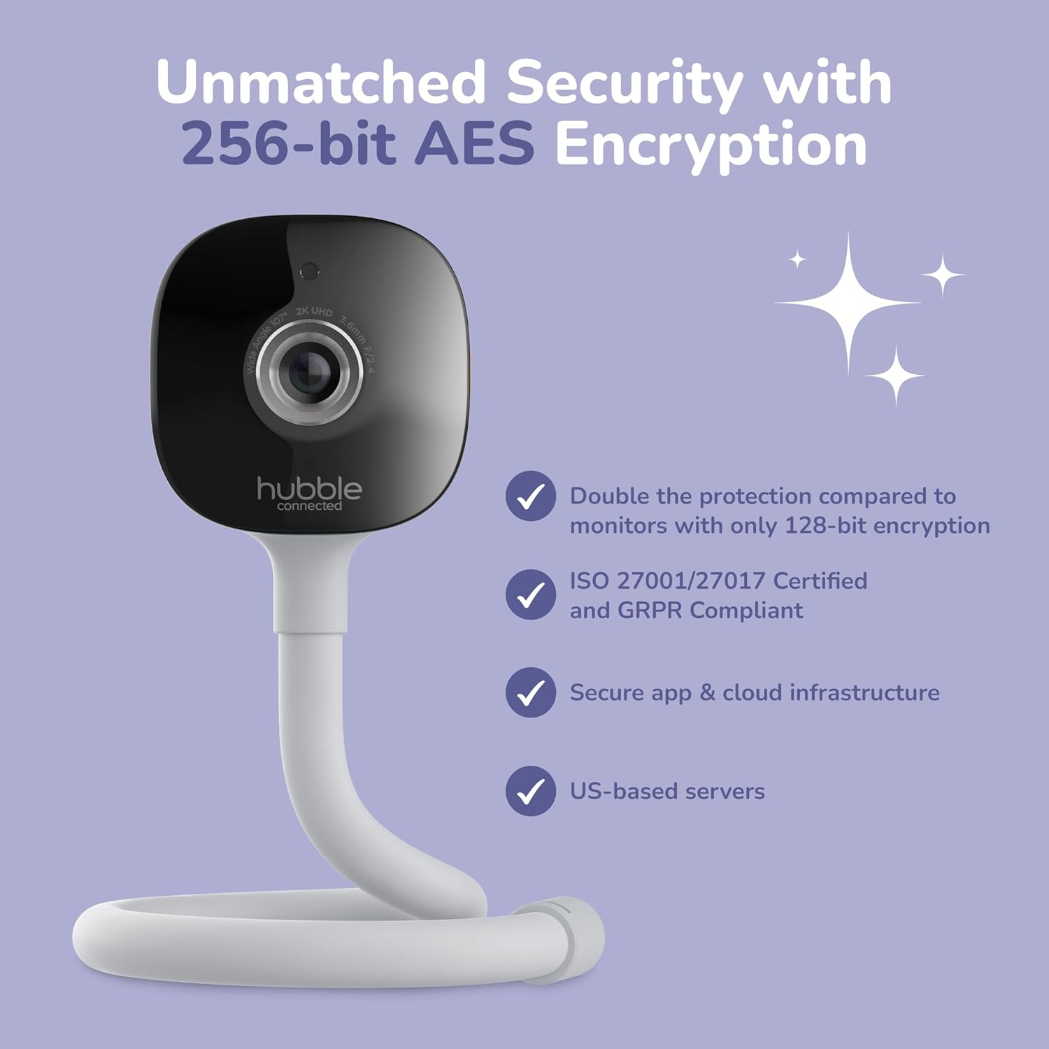 Unmatched Security with 256-bit AES Encryption

- Double the protection compared to monitors with only 128-bit encryption
- ISO 27001/27017 Certified and GDPR Compliant
- Secure app & cloud infrastructure
- US-based servers
