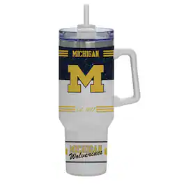 Indigo Falls - Michigan Wolverines 40oz. Rocky Vintage Tumbler - White