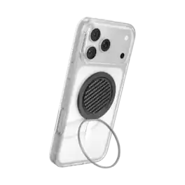 PopSockets - Low-Pro Grip for MagSafe, Ultra-Thin Magnetic Phone Grip with Kick-Out Stand - Carbon Lattice Black