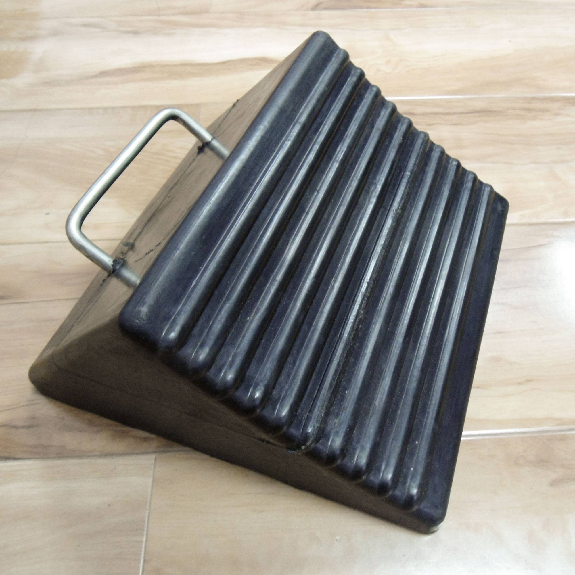 Alt View 4. Shop Tuff - Shop Tuff Durable Rubber Wheel Chock with Handle for Wheel Immobilizers, Black - Black.