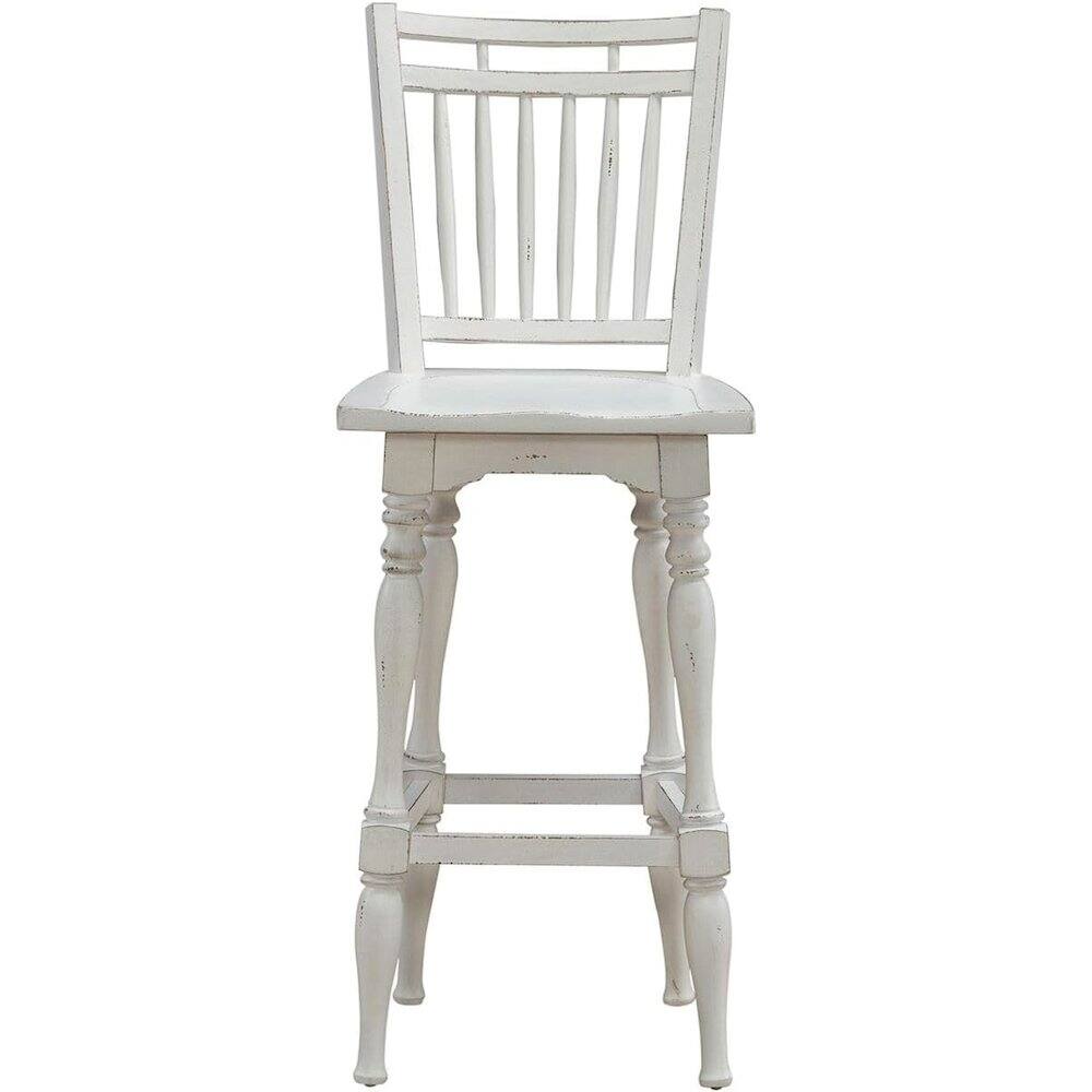 Alt View 1. Liberty Furniture Industries - Spindle Back Swivel Bar Stools - Set of 2 - Antique White & Weathered Bark - Antique White & Weathered Bark.