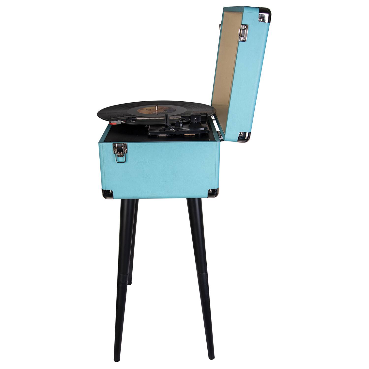 Alt View 1. Victor - Proscan Prc894-blue Bluetooth Belt-drive Suitcase-style Retro Turntable With Fm Radio And Stand, Blue - Blue.