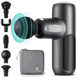 Arboleaf - Mini Massage Gun, Deep Tissue Percussion Massager, Portable, Quiet, for Back Pain Relief - Dark gray with case