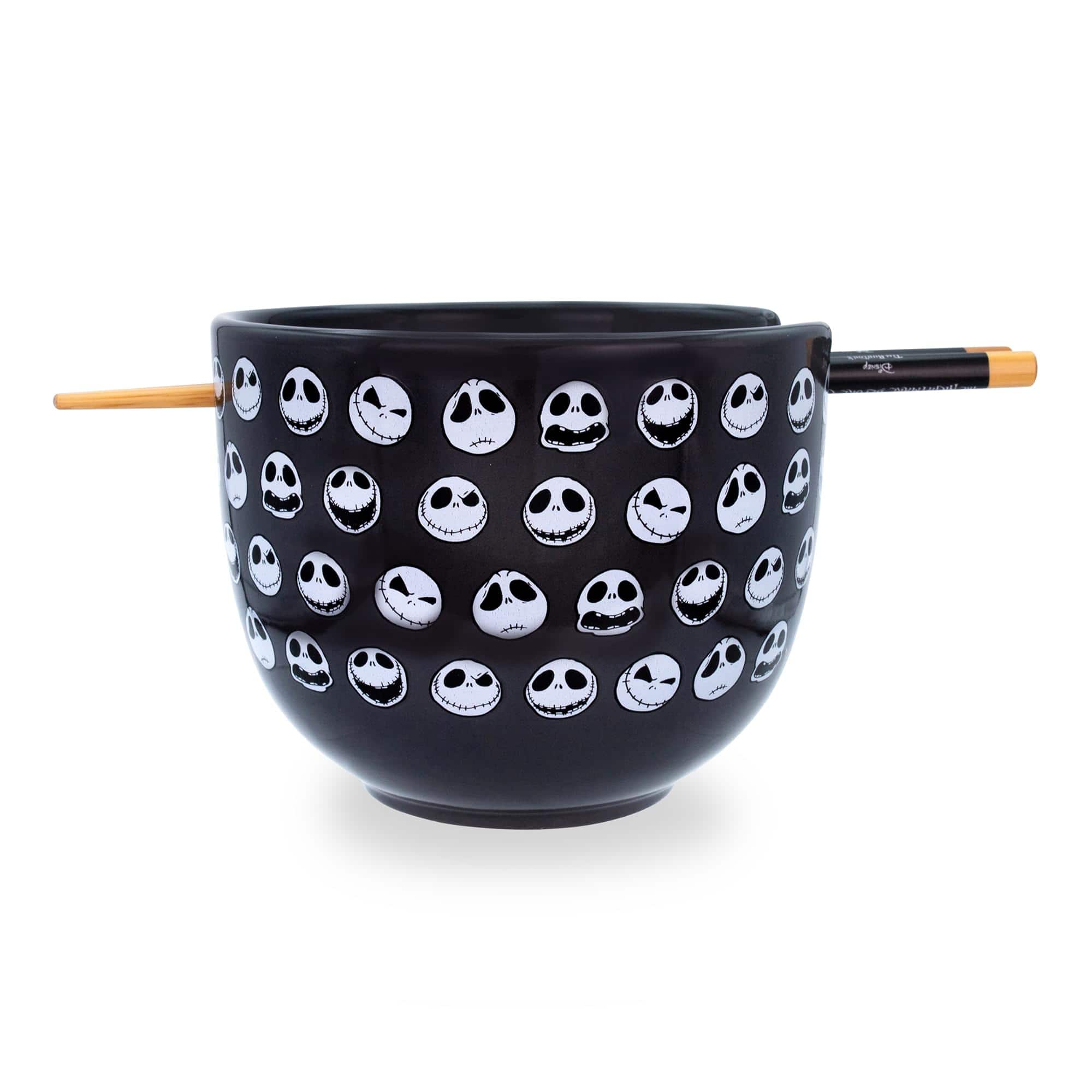 Disney - The Nightmare Before Christmas Jack 20-Ounce Ramen Bowl with Chopsticks - Black