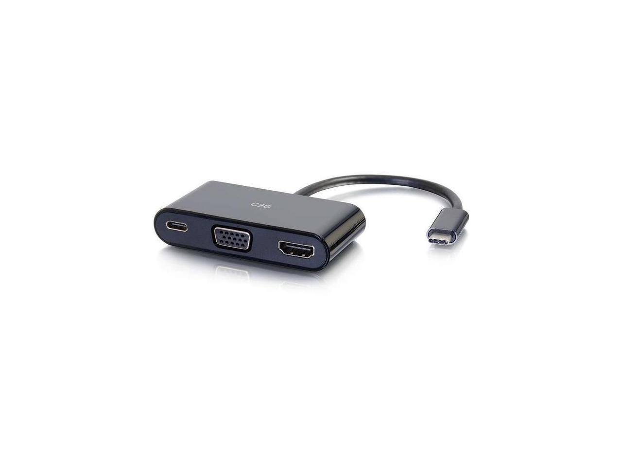 Alt View 1. Cables to Go - C2g Usb C To Hdmi And Vga Multiport Adapter With Power Delivery - Black.